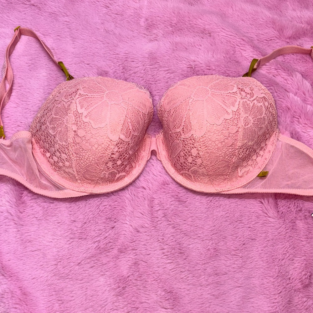 Victoria's Secret Dusty Pink Floral Lace Lined Demi Bra